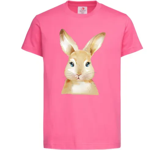 Дитяча футболка Рудий кролик Яскраво-рожевий фото