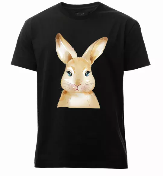 Чоловіча преміум футболка Рудий кролик Чорний фото