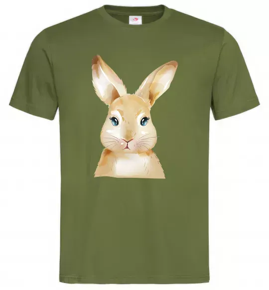 Мужская футболка Рудий кролик Оливковый фото