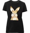 Женская премиум футболка Рудий кролик Черный фото