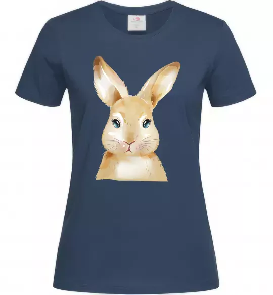 Жіноча футболка Рудий кролик Темно-синій фото