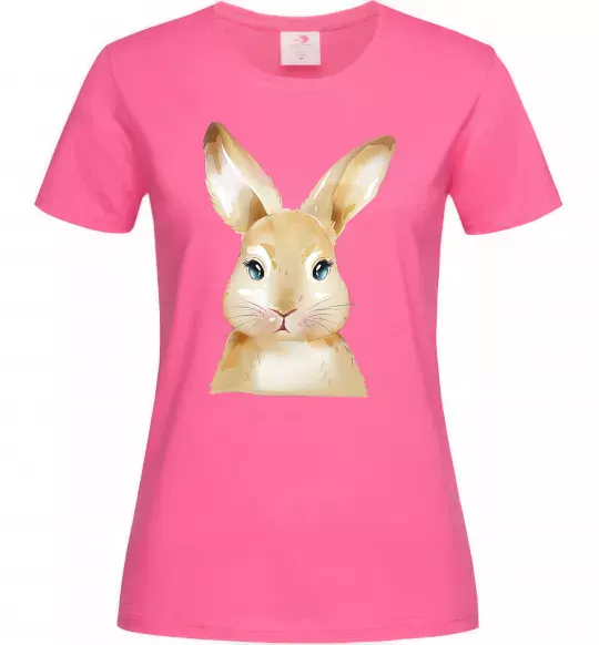 Жіноча футболка Рудий кролик Яскраво-рожевий фото