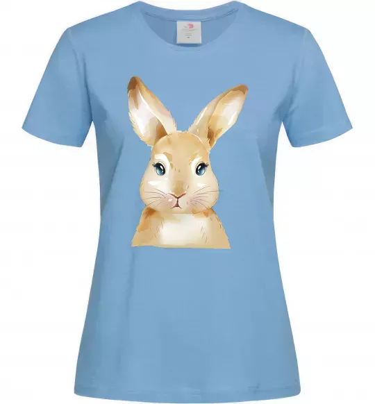 Жіноча футболка Рудий кролик Блакитний фото