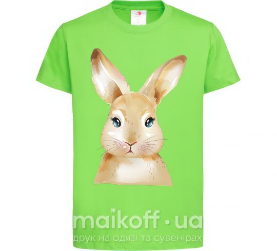 Детская футболка Рыжий кролик Лаймовый фото