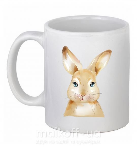 Чашка керамічна Рыжий кролик Білий фото