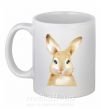 Чашка керамическая Рыжий кролик Белый фото