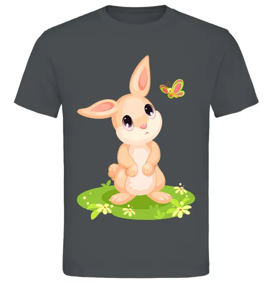 Мужская футболка Кролик на галявині Графит фото