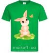 Мужская футболка Кролик на лужайке Зеленый фото