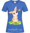 Жіноча футболка Кролик на лужайке Яскраво-синій фото