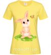 Жіноча футболка Кролик на лужайке Лимонний фото