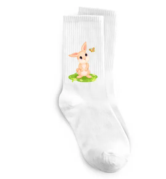 Носки Кролик на галявині Белый фото