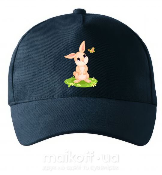 Кепка Кролик на лужайке Темно-синий фото