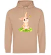 Мужская толстовка (худи) Кролик на галявині Песочный фото