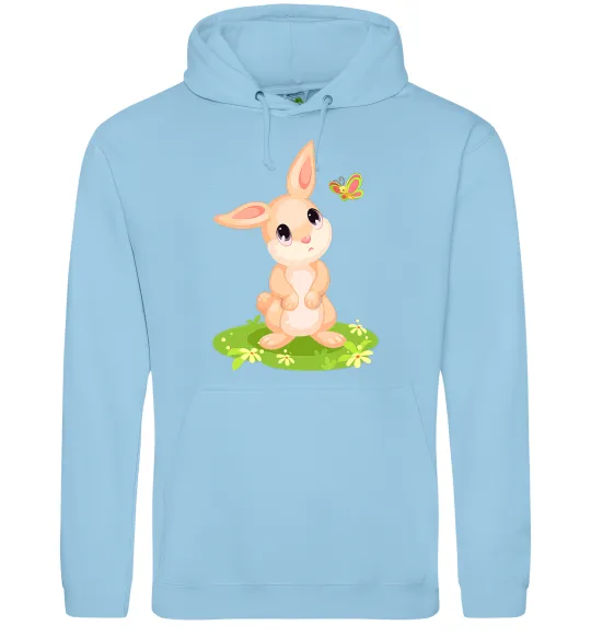 Мужская толстовка (худи) Кролик на галявині Голубой фото