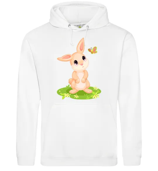 Женская толстовка (худи) Кролик на галявині Белый фото