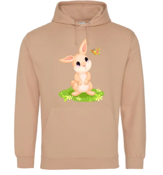 Женская толстовка (худи) Кролик на галявині Песочный фото