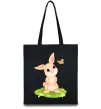 Еко-сумка Кролик на галявині Чорний фото