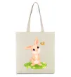 Еко-сумка Кролик на галявині Бежевий фото