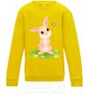 Дитячий світшот Кролик на лужайке Сонячно жовтий фото
