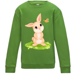 Детский Свитшот Кролик на галявині Лаймовый фото