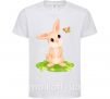 Детская футболка Кролик на лужайке Белый фото