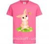 Дитяча футболка Кролик на лужайке Яскраво-рожевий фото