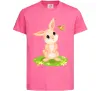 Дитяча футболка Кролик на галявині Яскраво-рожевий фото