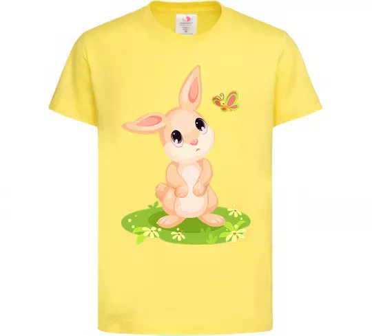 Дитяча футболка Кролик на галявині Лимонний фото