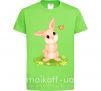 Дитяча футболка Кролик на лужайке Лаймовий фото