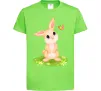 Дитяча футболка Кролик на галявині Лаймовий фото