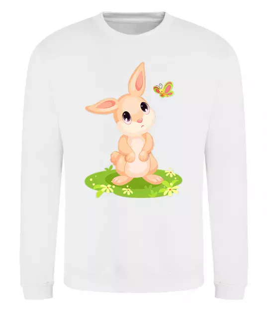 Світшот Кролик на галявині Білий фото