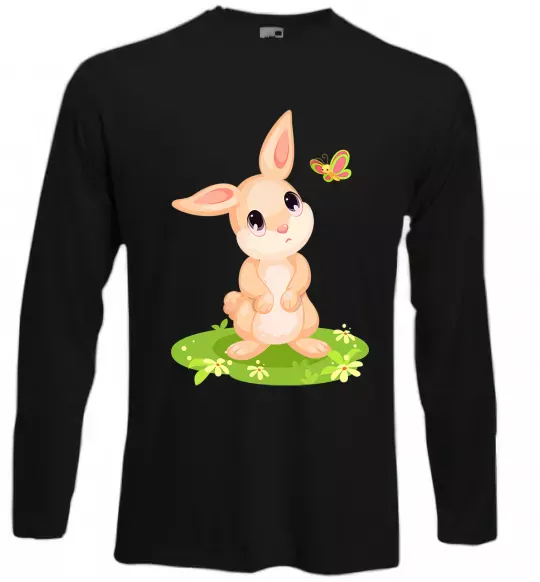 Лонгслив Кролик на галявині Черный фото