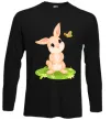 Лонгслив Кролик на галявині Черный фото