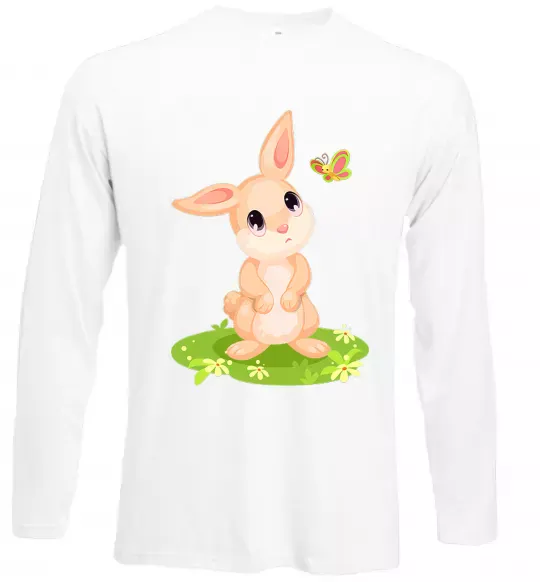 Лонгслив Кролик на галявині Белый фото