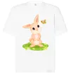 Футболка Оверсайз Кролик на галявині Белый фото