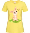 Женская футболка Кролик на галявині Лимонный фото