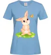Женская футболка Кролик на галявині Голубой фото
