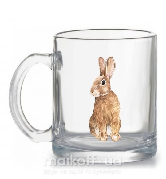 Чашка скляна Степной заяц Прозорий фото