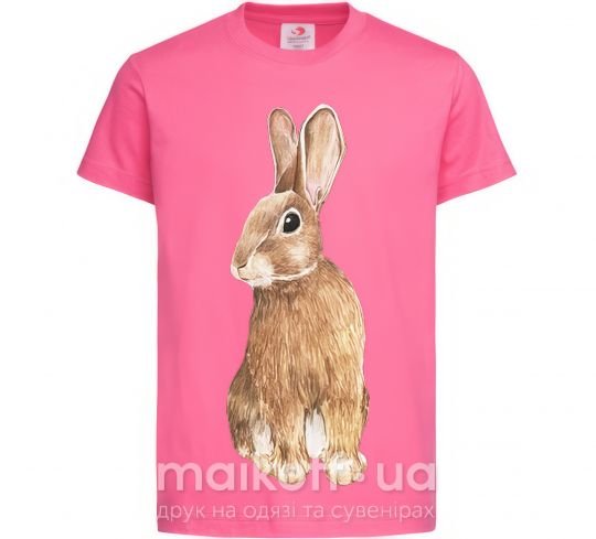 Дитяча футболка Степной заяц Яскраво-рожевий фото