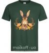 Мужская футболка Осенний заяц Темно-зеленый фото