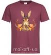 Мужская футболка Осенний заяц Бордовый фото