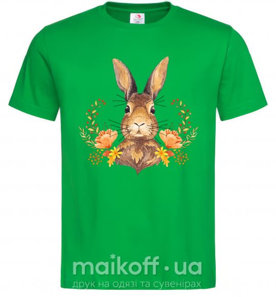 Чоловіча футболка Осенний заяц Зелений фото