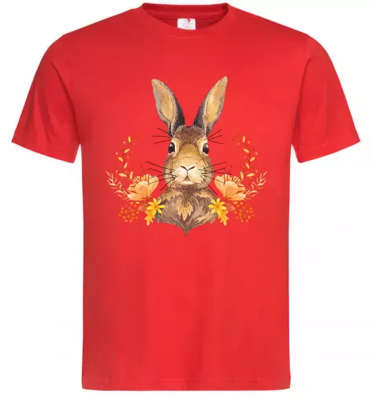 Мужская футболка Осінній заєць Красный фото
