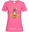 Женская футболка Осенний заяц Ярко-розовый фото