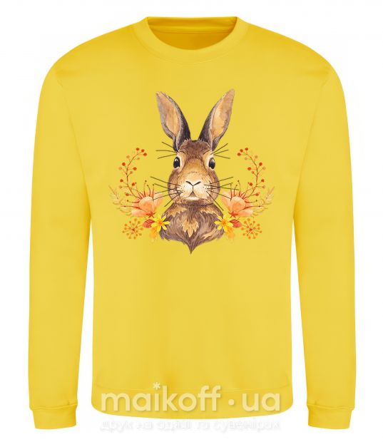 Світшот Осенний заяц Сонячно жовтий фото