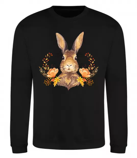 Свитшот Осінній заєць Черный фото