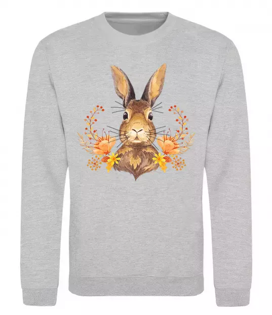Свитшот Осінній заєць Серый меланж фото