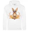 Женская толстовка (худи) Осінній заєць Белый фото