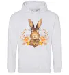 Женская толстовка (худи) Осінній заєць Серый меланж фото