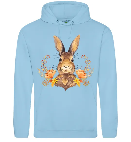 Женская толстовка (худи) Осінній заєць Голубой фото